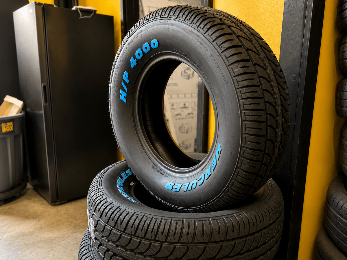 All-season tire with a highway/touring-style tread pattern