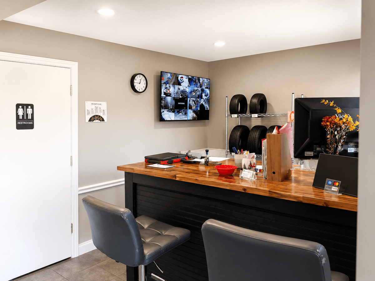 Inside More Miles Tires office